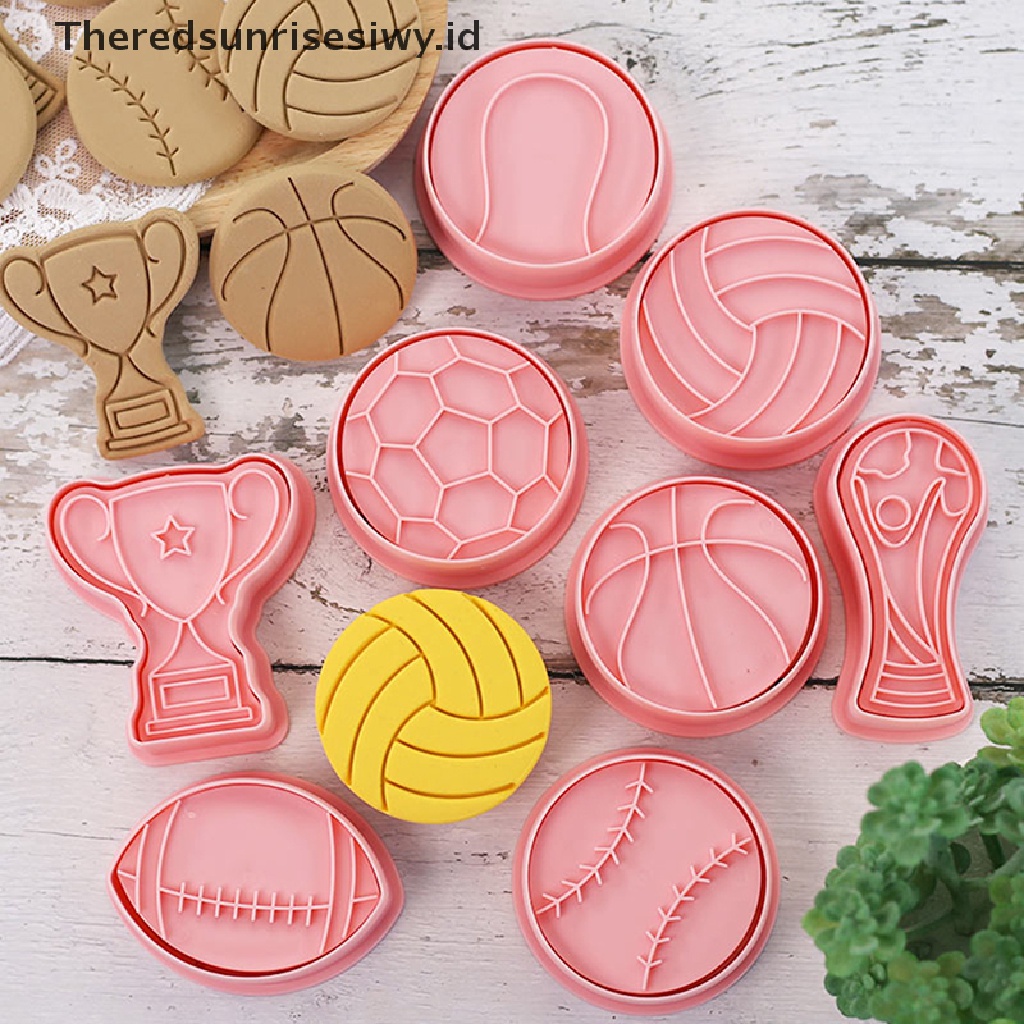 # Alat Rumah Tangga # 8pcs / Set Cetakan Pemotong Fondant Bentuk Piala Sepak Bola Untuk Dekorasi Kue