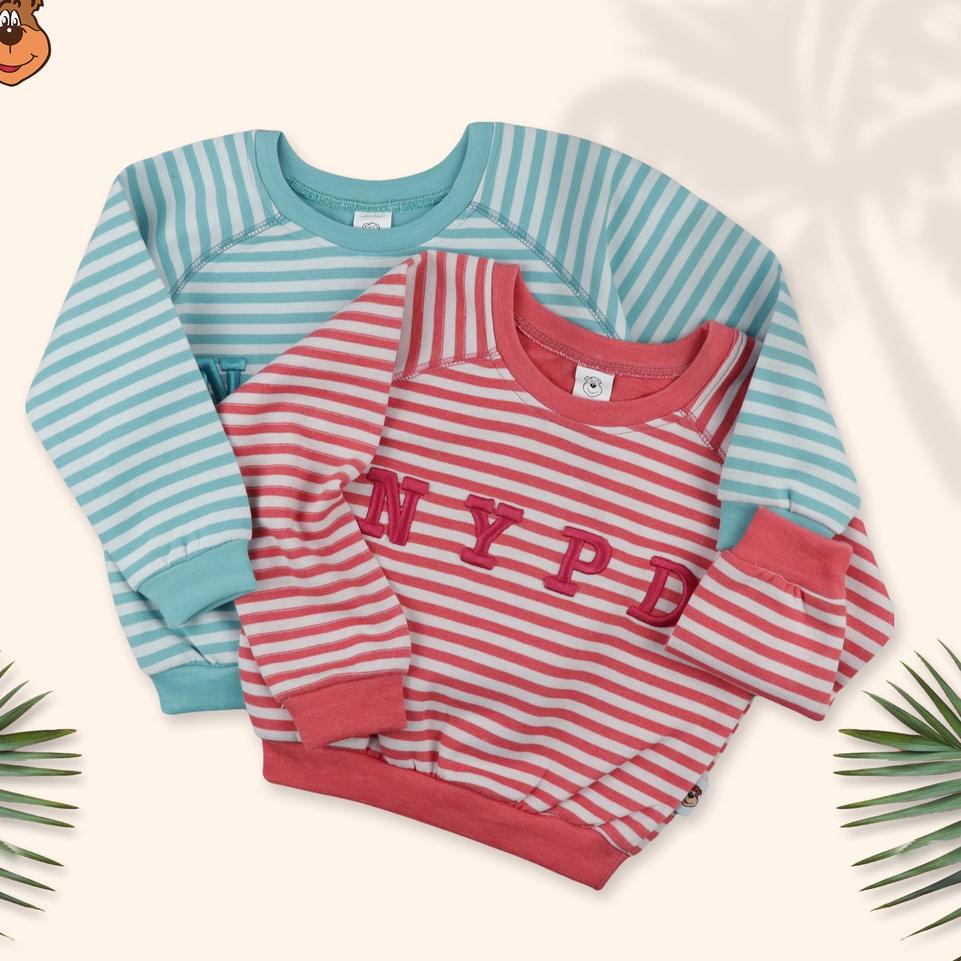 Terlaris.. MacBear Baju Anak Laki-laki Sweater Anak Winter Collection NYPD Stripe 6 bulan - 12 tahun