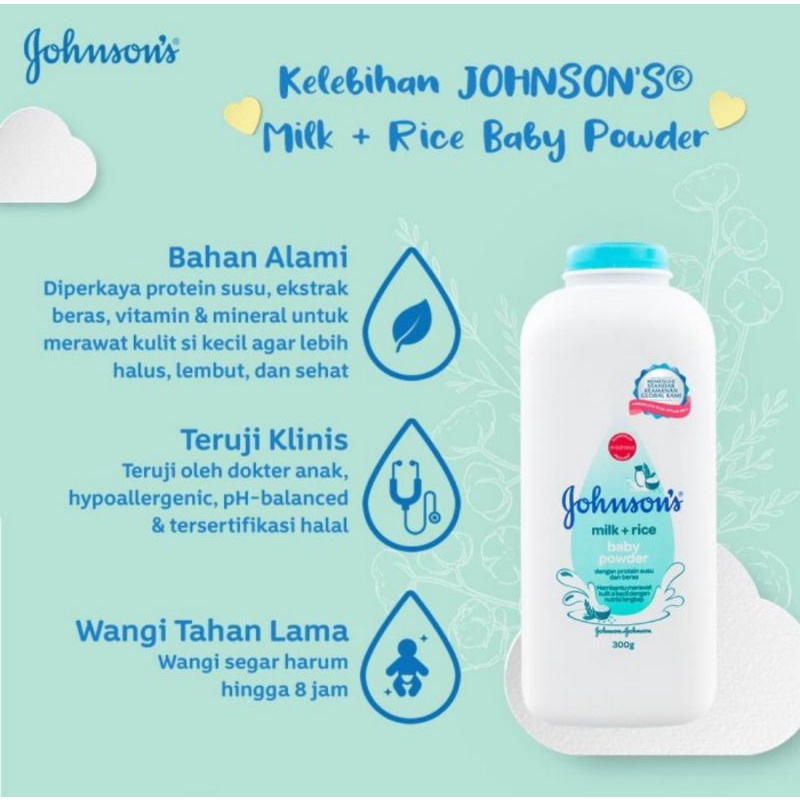 JOHNSON'S Milk+Rice Baby Powder 300g