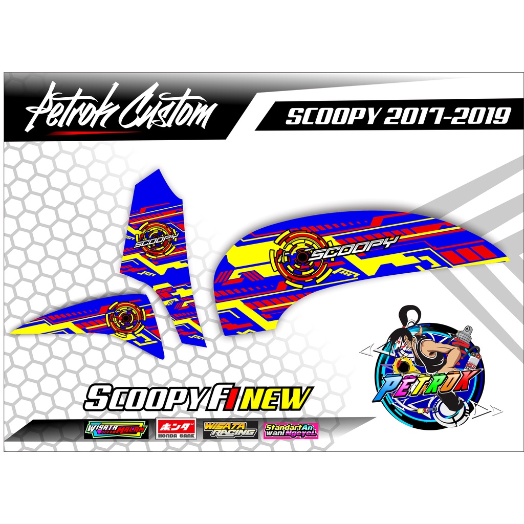 Sticker Striping Variasi Scoopy Fi New 2017-2019 Les Variasi Motor Honda