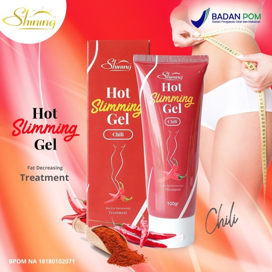 SHINING HOT SLIMMING GEL PELANGSING MEMBAKAR LEMAK PENGHILANG SELULIT STRETCH MARK ORIGINAL BPOM