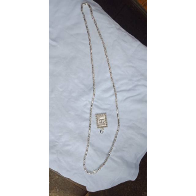 KalUng bambu, lapis kristal warna silver lapis emas putih ORi