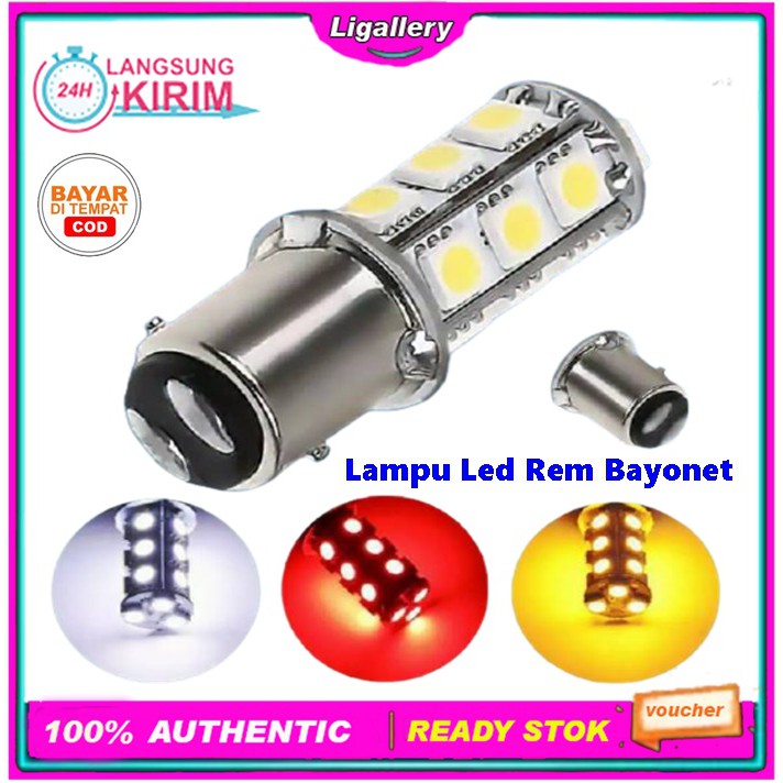 Jual Bisa Cod Lampu Led Rem Stop Bayonet 18 Mata Strobo Kedip Mobil Motor Kaki 2 Dc Super