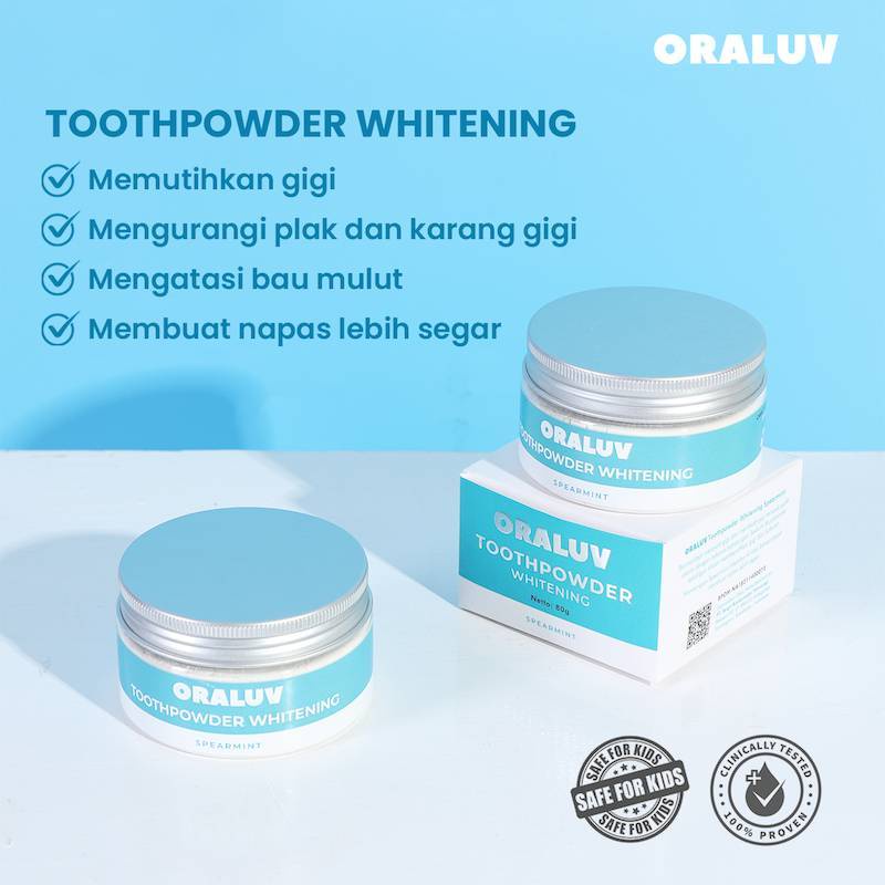 Oraluv - Pasta Gigi Pemutih Bubuk Pembersih Karang Gigi Toothpowder Whitening