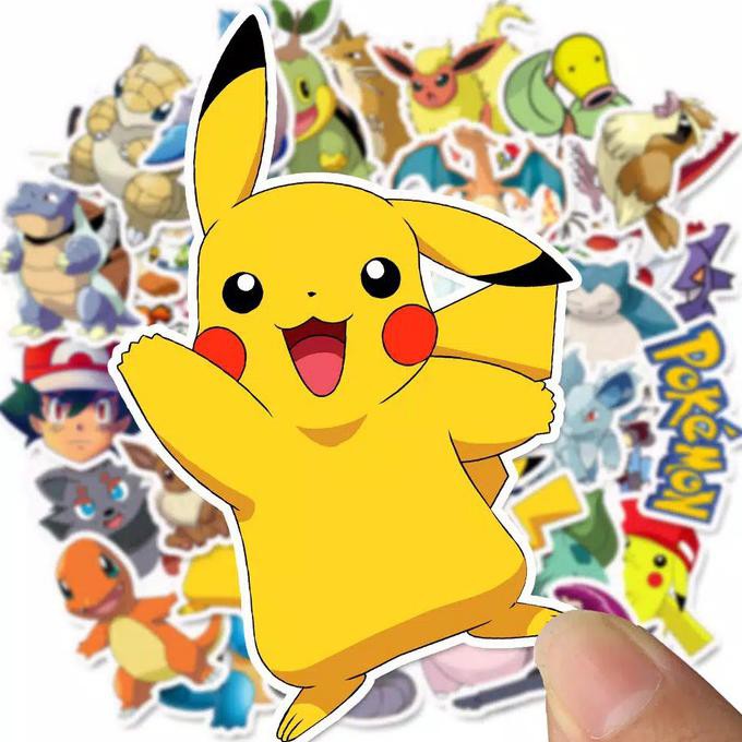 

50 pcs stiker motif pokemon pikachu - Sticker pokemon