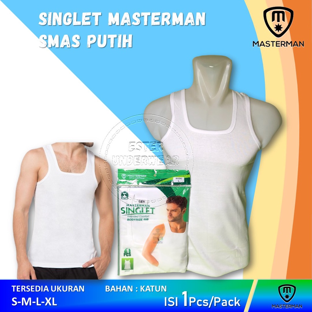 Kaos Singlet MASTERMAN PUTIH ISI 1