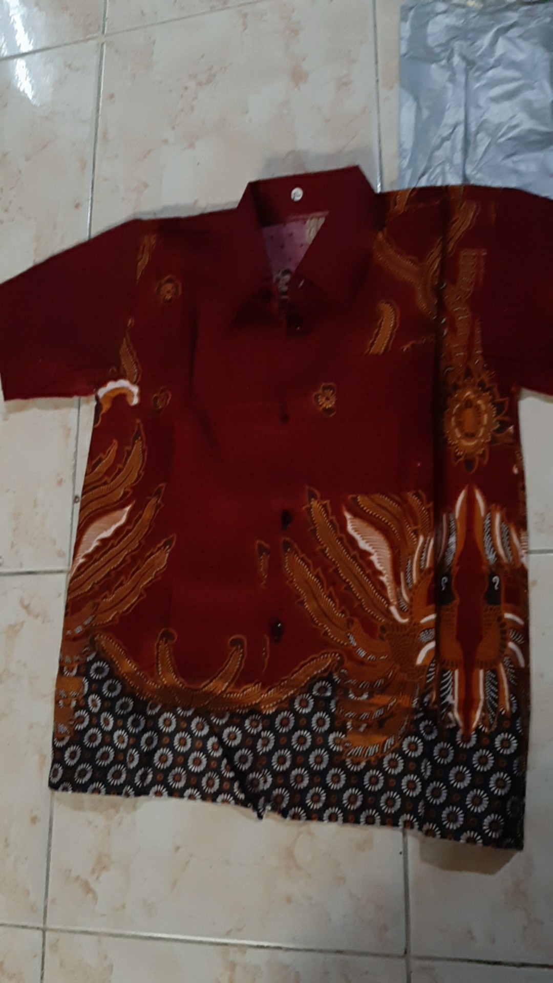 Batik Couple Keluarga Sania Ruffle Ori Ndoro Jowi Dnt Manuk Tarung Merah