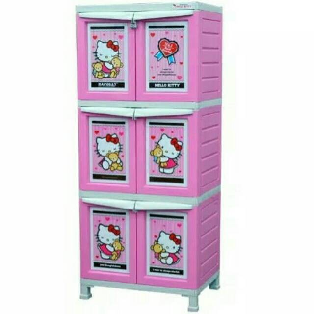 Lemari plastik hello Kitty 6 pintu