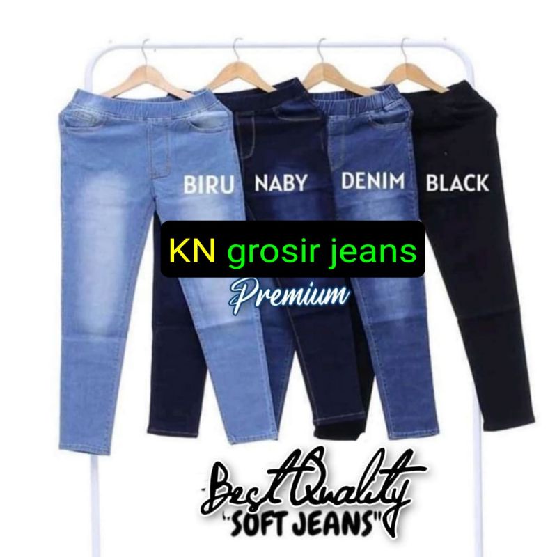 PROMO!!!celana Legging Jeans jumbo pinggang karet Jegging Denim street melar