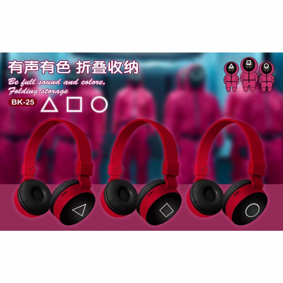 Headphone Bluetooth Wireless Squid Game BK-25 Suport SD Card Headset