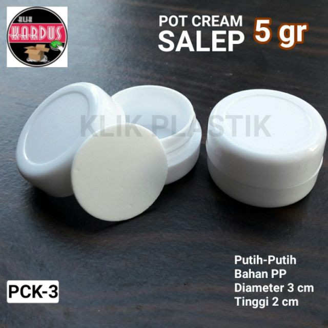 POT SALEP 5GR PUTIH/POT CREAM TEMPAT KRIM/KEMASAN KOSMETIK POT ACD