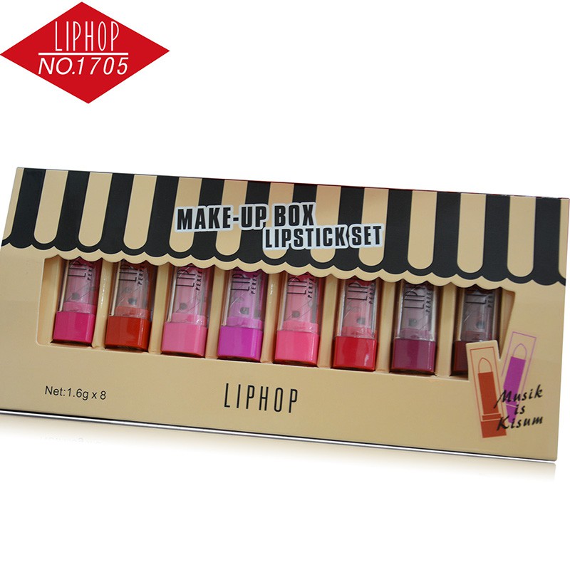 8 Colors/lot TOP Quality LIPHOP Brand Lip Stick