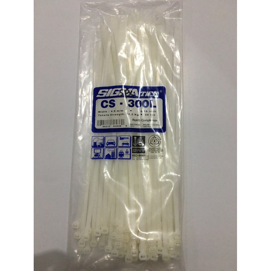 Kabel ties/cable ties/kabel tis/ cable ties CS300L putih 30cm sigma