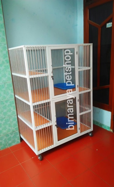 KANDANG KUCING ALUMINIUM PREMIUM 2 KAMAR TINGKAT (90x70x140)