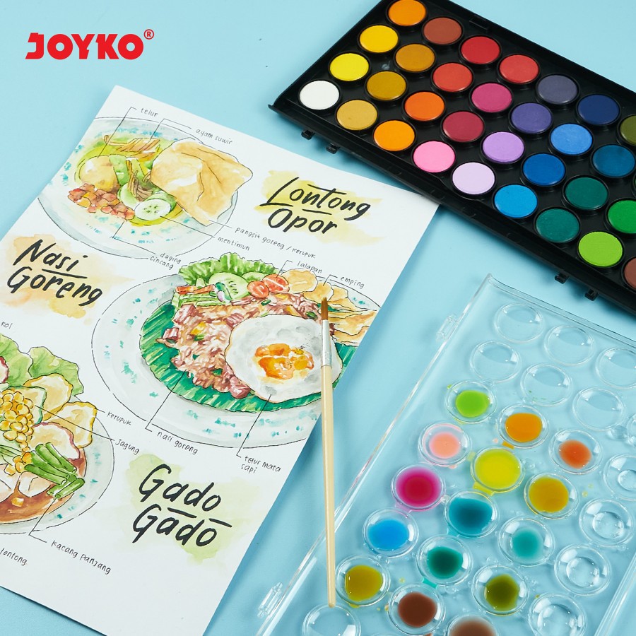 

JOYKO WATERCOLOUR SET 36 COLOURS / CAT AIR JOYKO 36 WARNA SET WC-3-36 MURAH BERKUALITAS