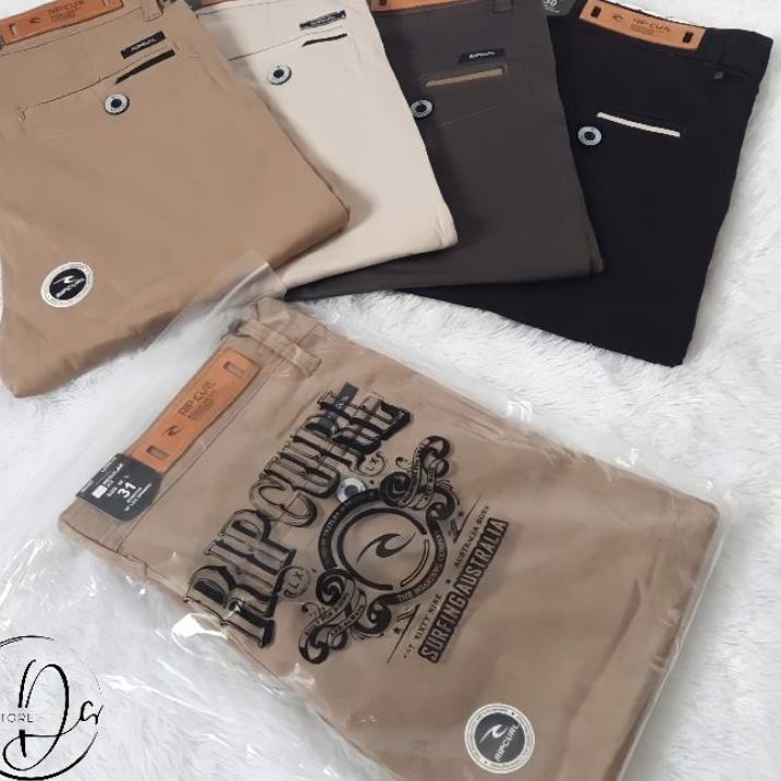 ❪LeF₳❫ Celana Pria Panjang Chino Original Chinos Katun Premium Berkualitas Merek Ripcurl //Harga mur