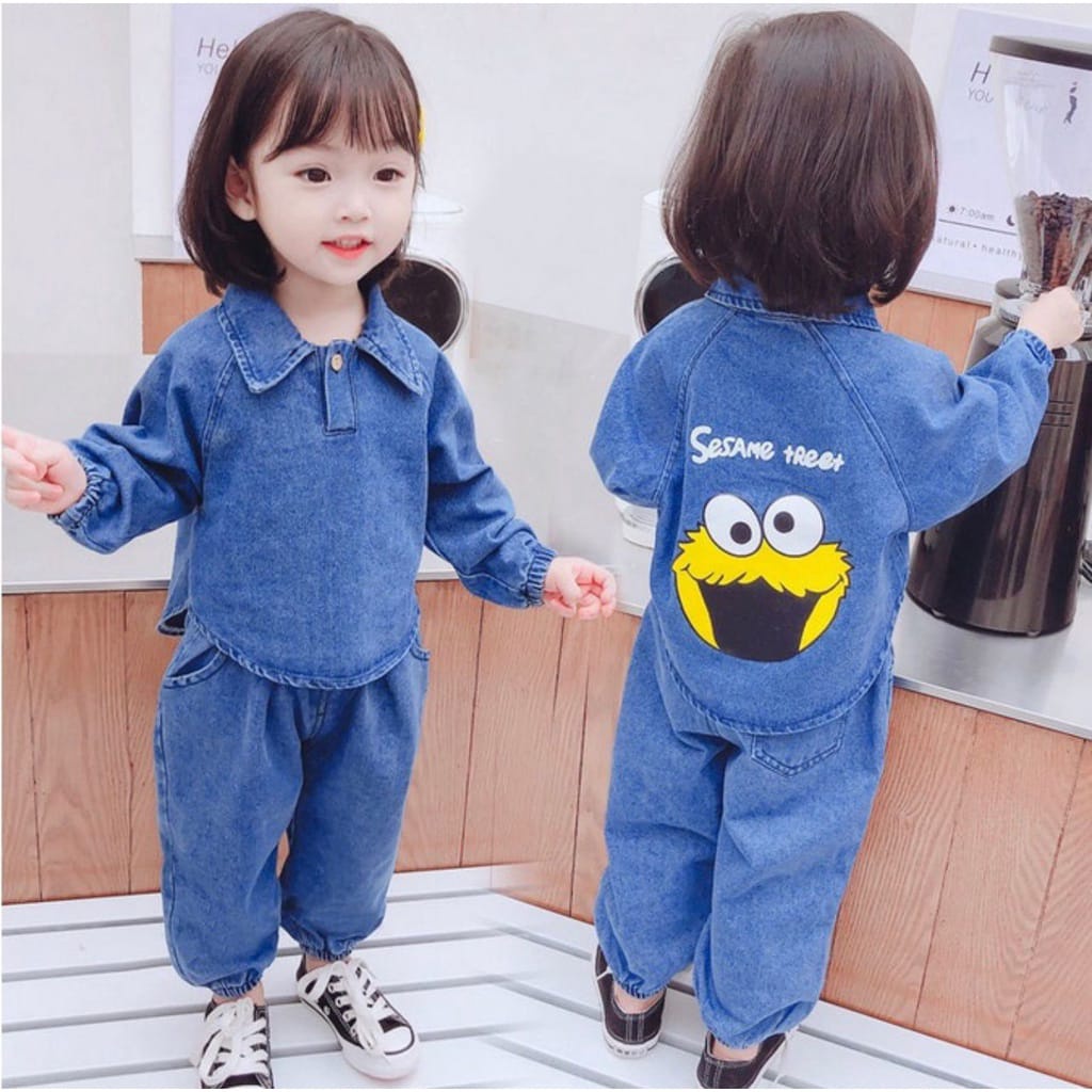 PROMO-SETELAN ANAK BAJU ANAK SETELAN ANAK PEREMPUAN SETELAN DENIM 1-5 TAHUN