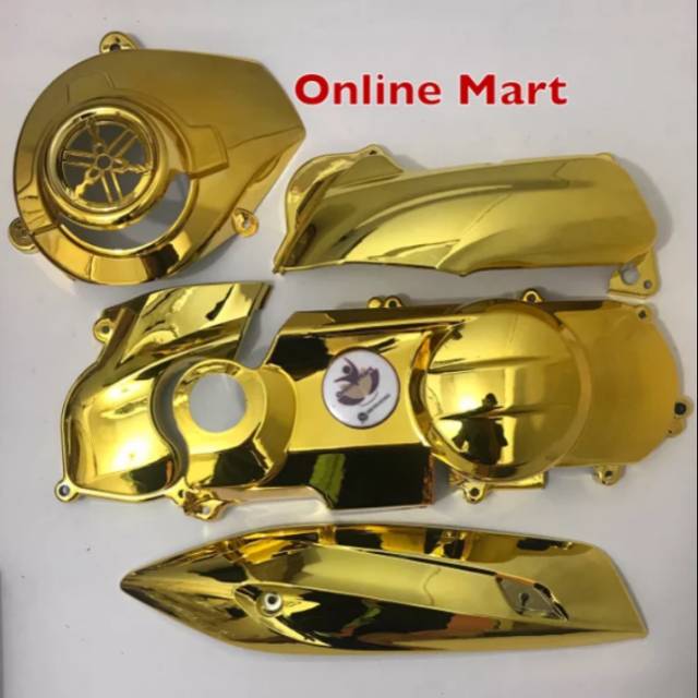 Cover tutup kipas mio j mio soul gt plus tutup knalpot plus cover cvt mio j mio soul gt gold