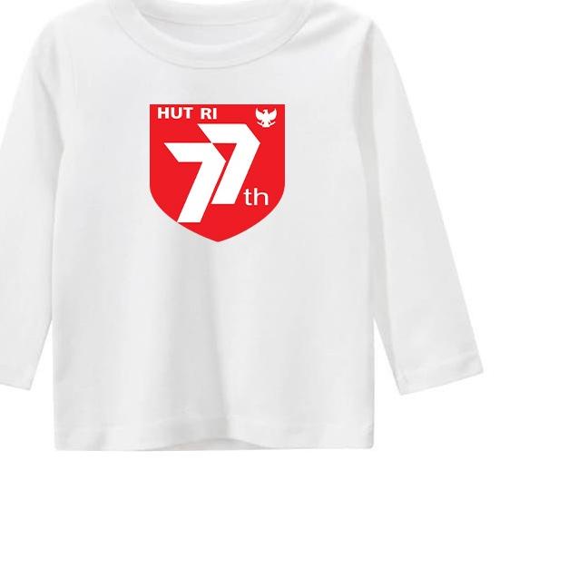 ♚ Kaos Anak HUT RI 77 Kaos Anak Panjang Merah Putih ✥
