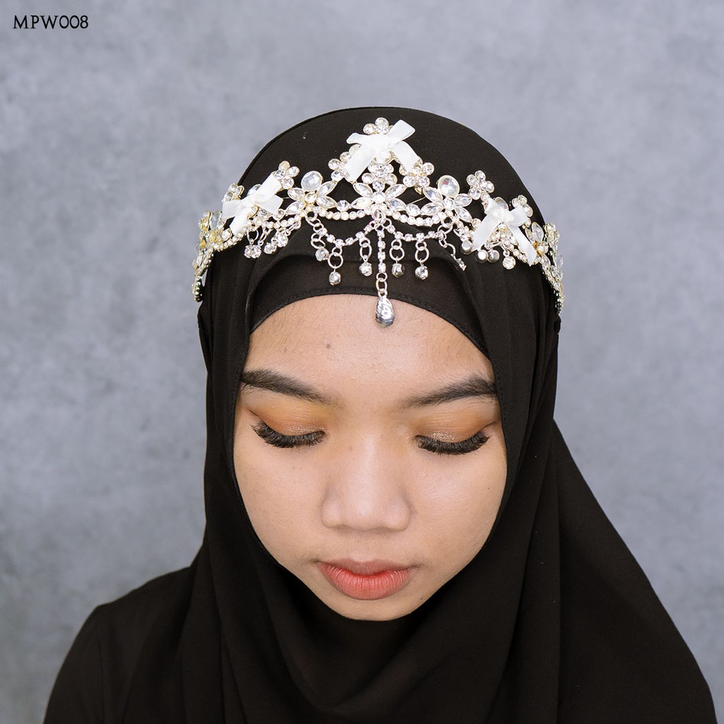 [SIAP KIRIM] HAIRPIECE TIARA PENGANTIN MODERN HIJAB ASESORIS PESTA MPW008