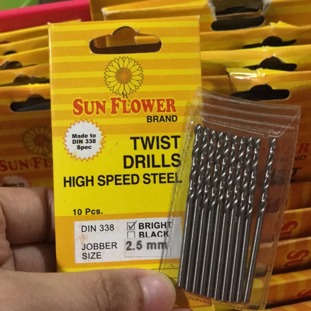 Mata Bor Besi Sunflower 2,5mm - HSS Twist Drill Bit 2,5mm Bunga (1pcs)