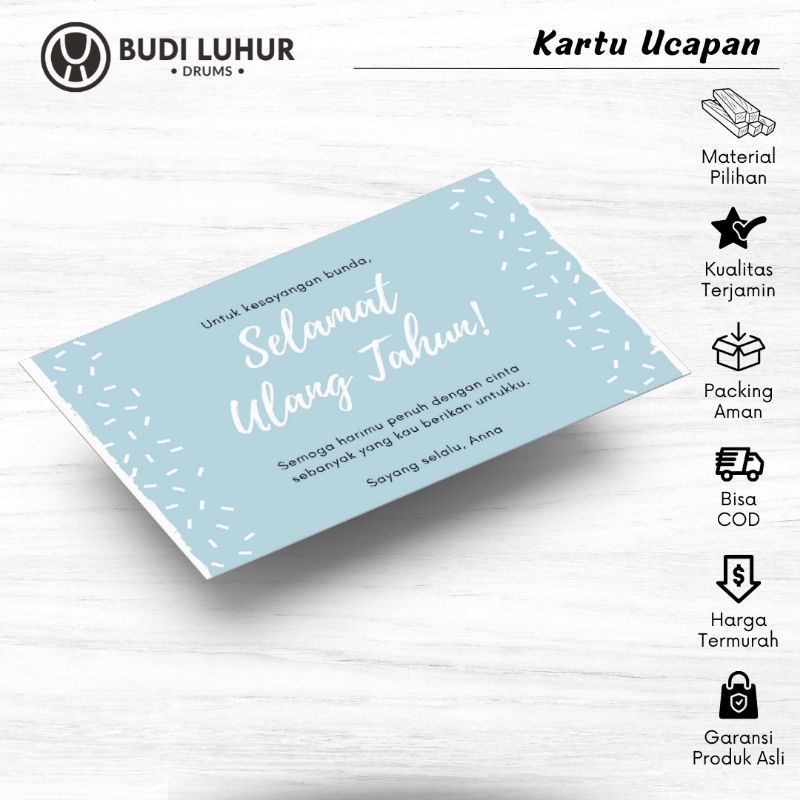 Kartu Ucapan Ulang Tahun Kado Hadiah Custom Request Sendiri