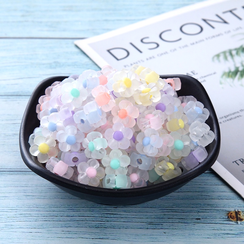 30pcs / Lot Manik-Manik Akrilik Transparan Motif Bunga Plum Blossom Ukuran 12mm Untuk Aksesoris Perhiasan DIY