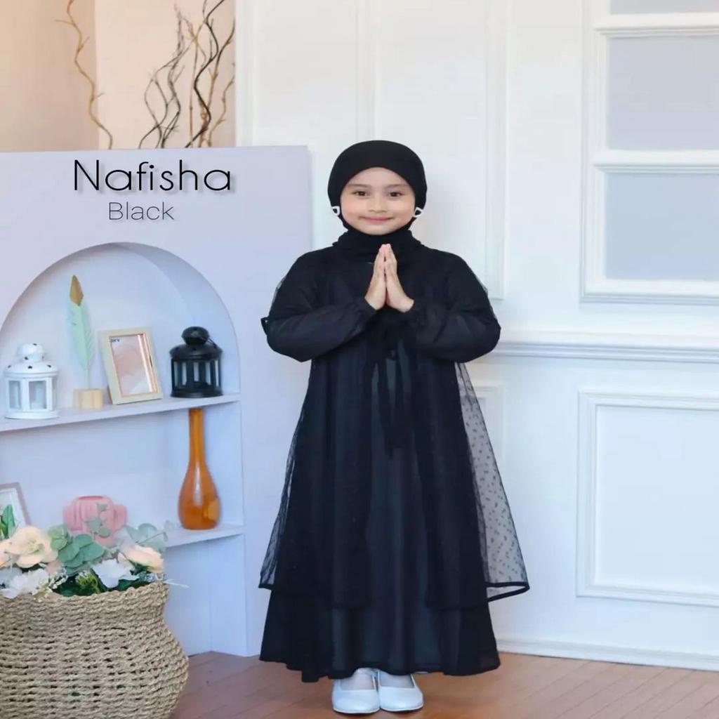 Big Sale Mamanda Saleha Gamis Anak / Pakaian Muslim Anak Nafihsa Kids+Pasmina / Fashion Muslim Anak Umur 9 - 12 Tahun Gamis anak terbaru