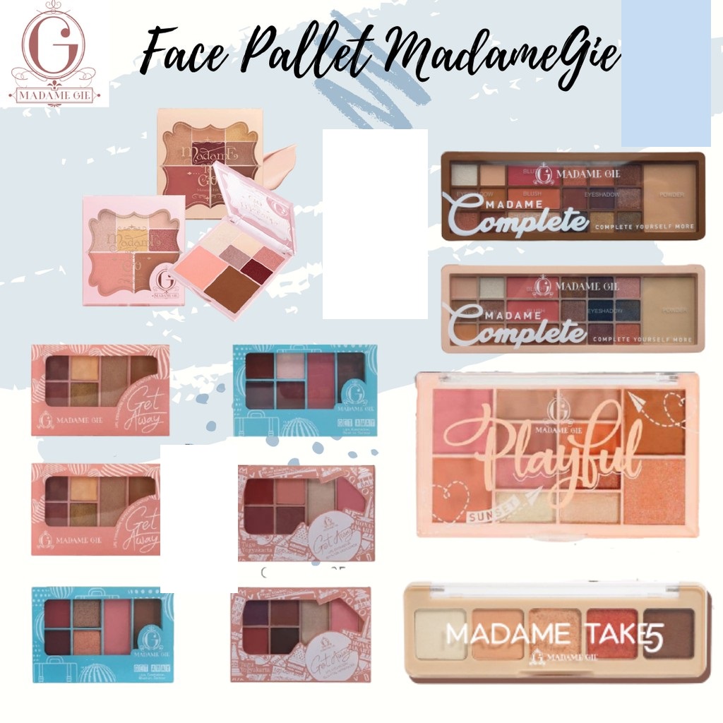 MADAME GIE To Go GET AWAY Make Up Kit Complete Face Pallete Take5 Palet wajah (VH)