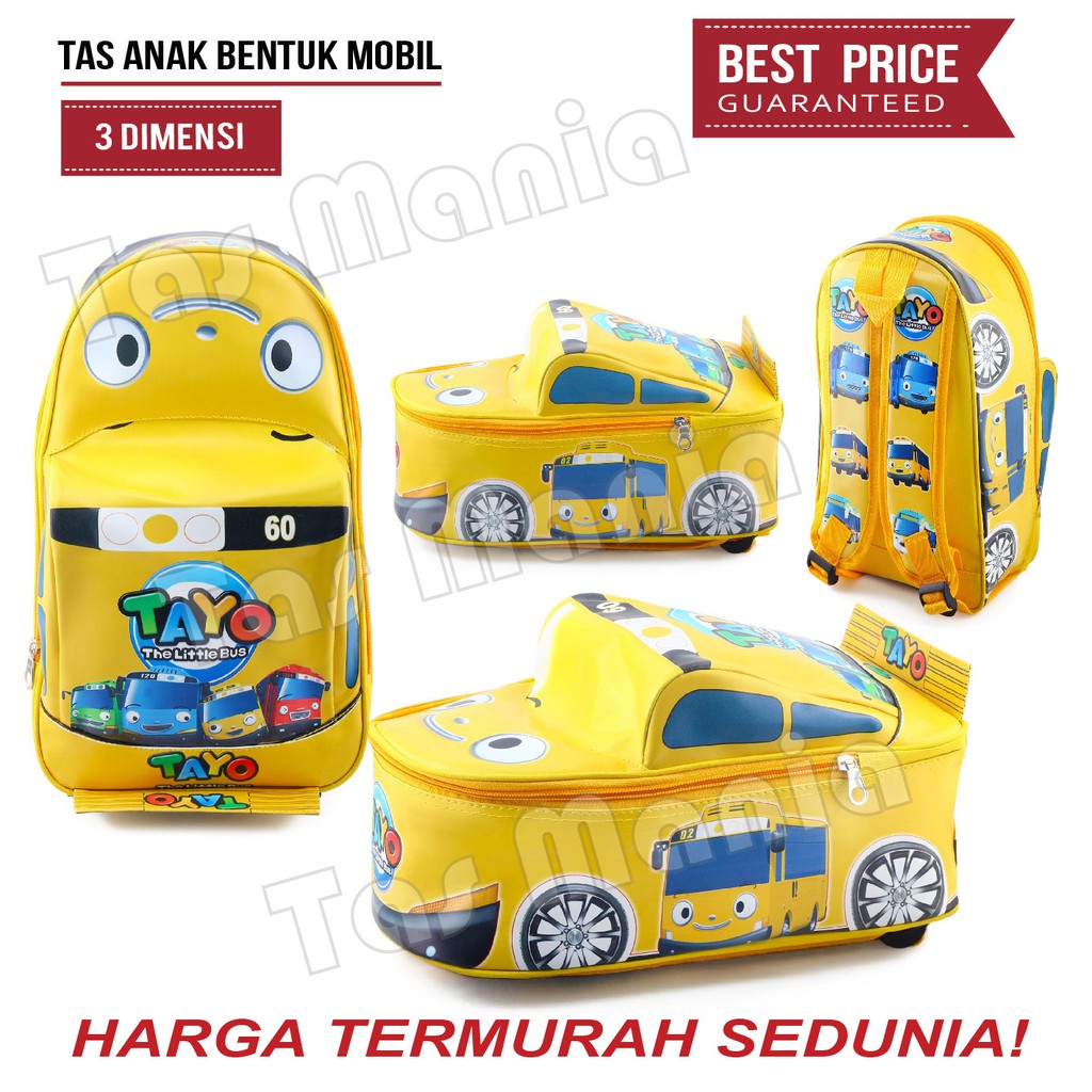 PTS -Tas Anak Cowo / Laki Laki Karakter - Bentuk Mobil - Ransel Sekolah Anak TK Tas Mobil On The Road .PT