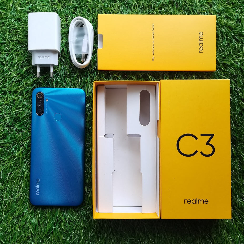 HANDPHONE HP REALME C3 3/32 FULLSET NO HF SECOND SEKEN BEKAS MURAH-1