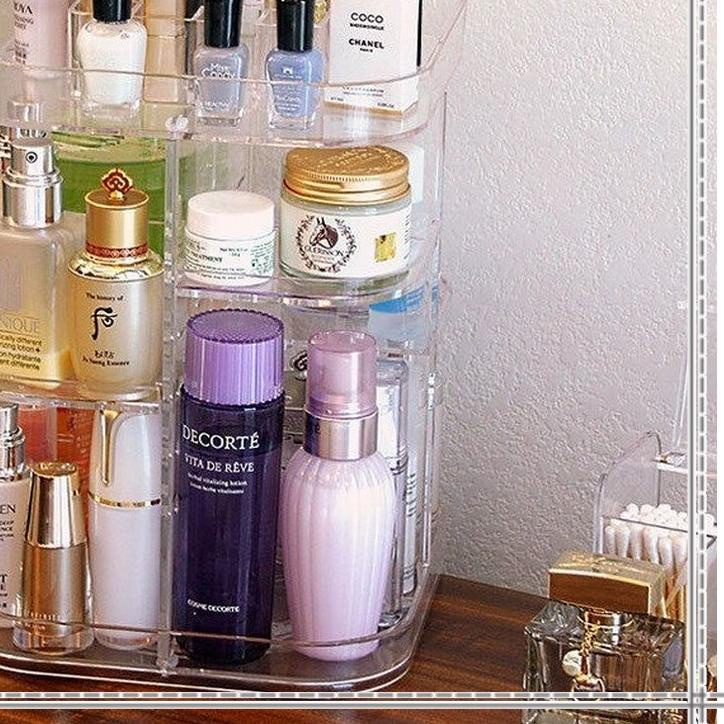 KB-K5/K6 Rak Kosmetik Acrylic Putar 360 Derajat Rak Petak Acrylic Putar