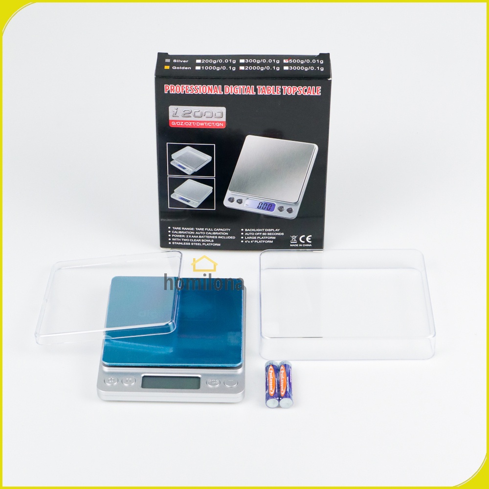 Timbangan Dapur Mini Digital Scale 500g 0.01g - Taffware Digipounds i2000 - Silver