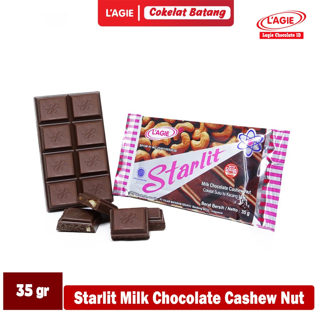 

LAGIE STARLIT MILK CHOCOLATE CASHEW NUT KEMASAN 35GRAM