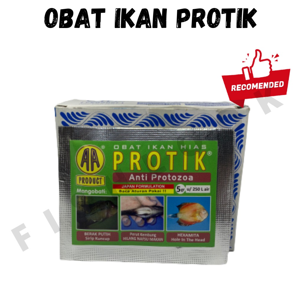 Protik Obat Ikan Anti Protozoa Anti Parasit Ikan Hias Hexamita Perut Kembung Berak Putih 5gr