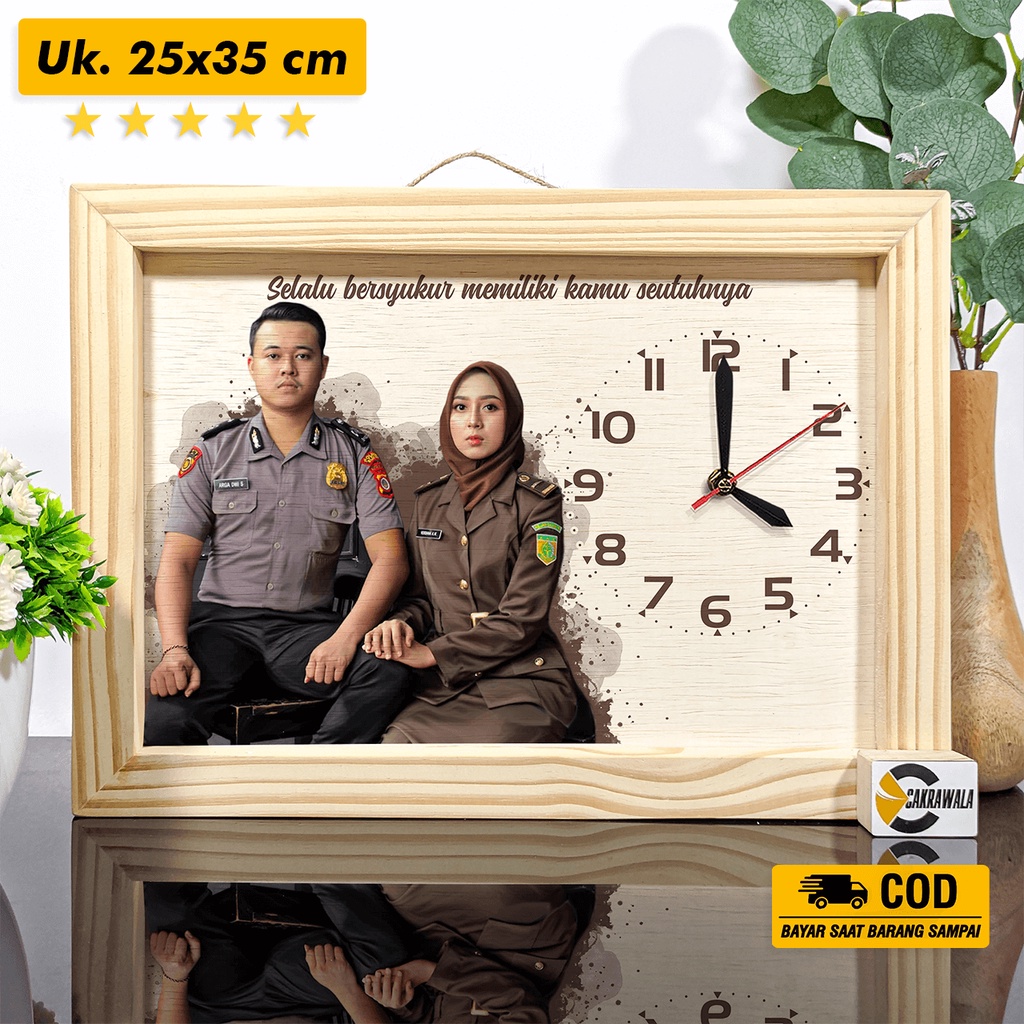 

Foto kayu print/lukisan warna Uk 25x35 Kado Pernikahan/ Kado Ulangtahun /Graduation gift /kado Anniv