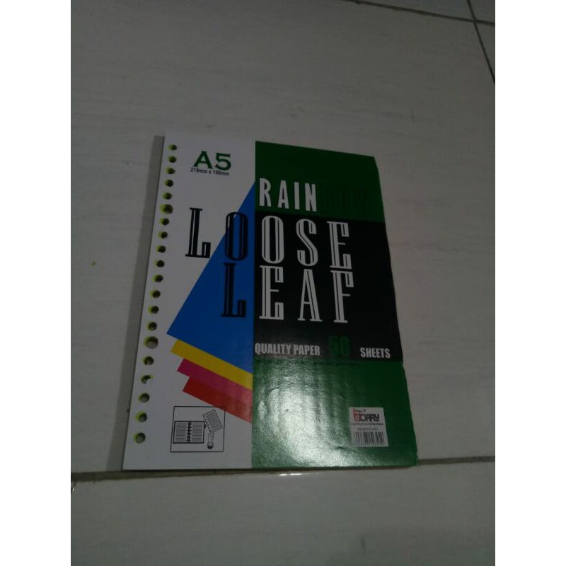 

Isi binder/ loose leaf A5 warna polos isi 50