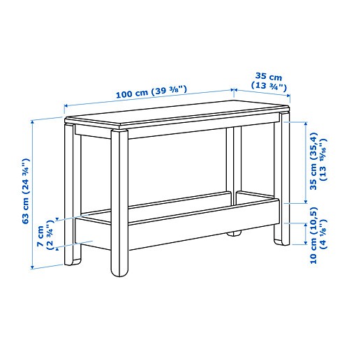 HAVSTA Meja konsol 100x35x63 cm abu abu