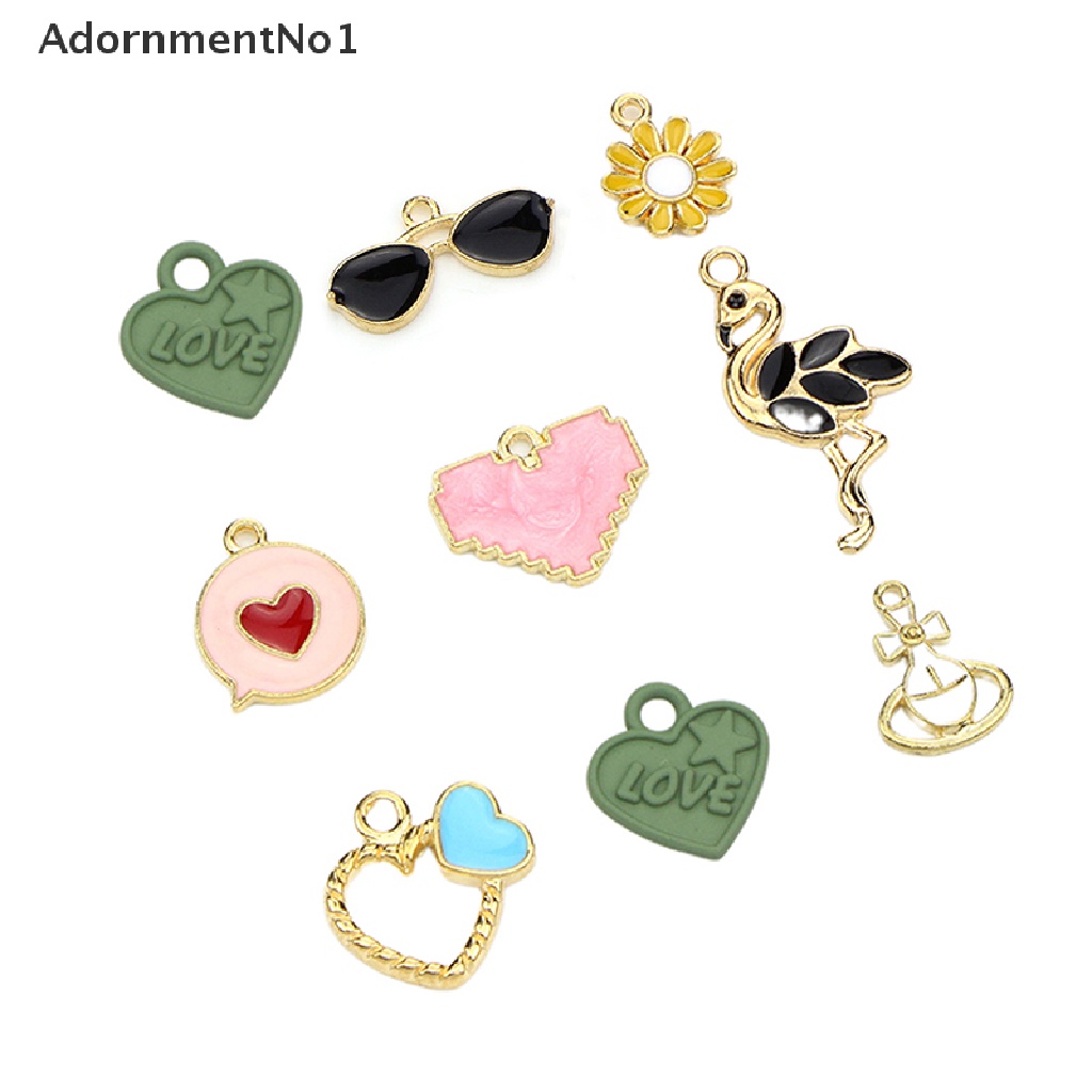 (AdornmentNo1) 30pcs / Set Charms / Liontin Enamel Gaya Campur Bahan Metal Untuk DIY Perhiasan