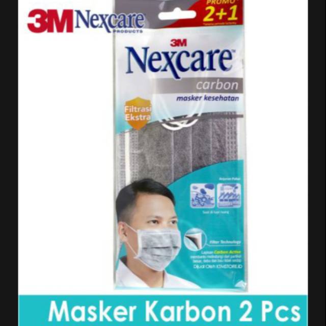 Masker Nexcare 2+1 carbon 4 ply