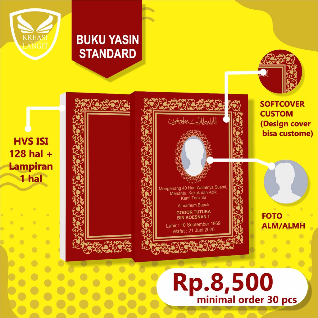 BUKU YASIN / YASIN / YASIN CUSTOM /BUKU YASIN CUSTOM / YASINAN / CETAK BUKU YASIN / BUKU YASIN MURAH
