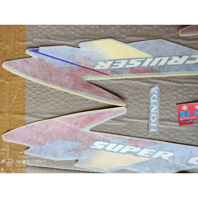 striping stiker Lis body Honda Tiger 2000 tilam tilas kuning laminasi