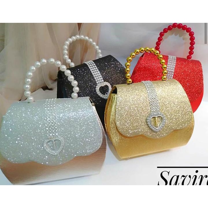 TAS PESTA SAVIRA MODEL CLUCTH DAN SELEMPANG TERKESAN MEWAH DAN ELEGAN DERA SHOP99