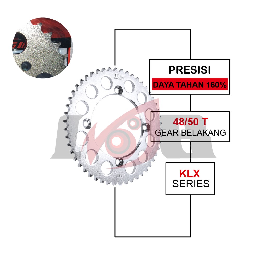 TDR Gear Belakang Kawasaki KLX Trail Gir Rear 428 Racing Part 50T