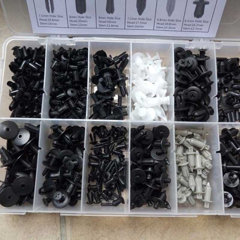 Taffware Baut Rivet Mobil Universal Car Push Pin Fasteners 350PCS HE09-Hitam