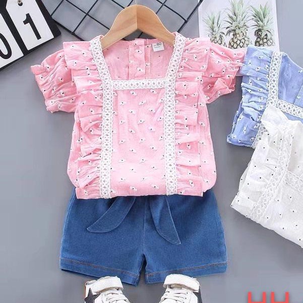 HappyOliver SET LOLITA RENDA EBV Bayi Baju setelan Anak Perempuan Import lucu berkualitas