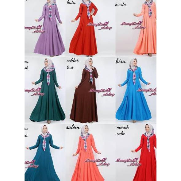 Gamis Polos Jersey / Gamis Polos Jersey Jumbo XXXL / Fashion Muslim - Putih tulang OBRAL