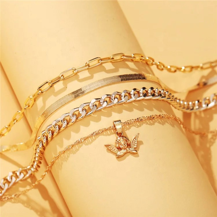 Kalung Choker Multilayer Rantai Jangkar Dalika