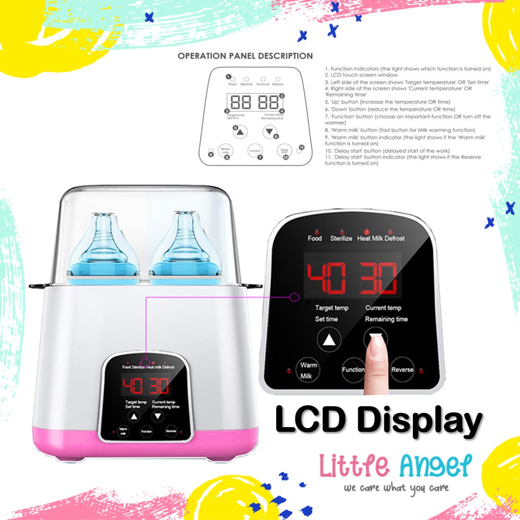 Botol Steril Multifungsi Penghangat Botol Susu Bayi LCD Display Remote Baby Bottle Sterilizer Warmer