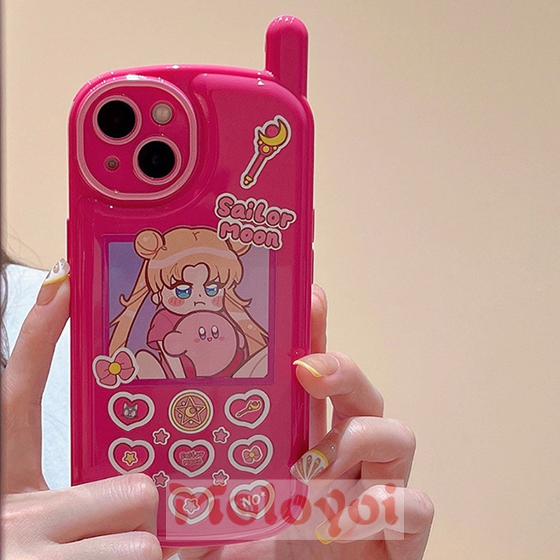 Fashion Lovely Anime Sailor Moon Back Case Kompatibel Untuk iPhone 7Plus 11xr 13 11 12 14 Pro MAX X7 8 Plus XS MAX Retro Personal Cellular Phone Glossy Air Cushion Soft Cover